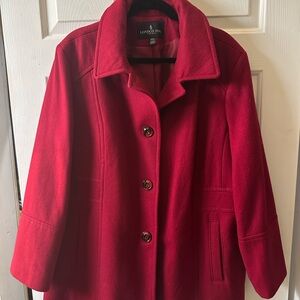 London Fog Women's Red Pea Coat